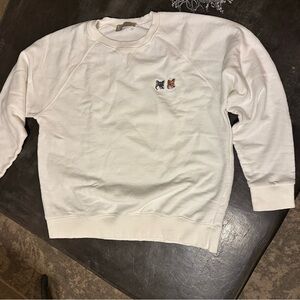 MAISON KITSUNE White Crewneck Sweatshirt